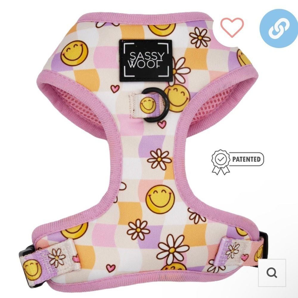 NEW Sassy Woof DOG ADJUSTABLE HARNESS - DAISY ME ROLLING LARGE